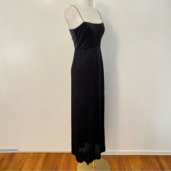 Free People Black Ribbed Velvet Maxi Dress Size XS Tagged - Picture 7 of 16